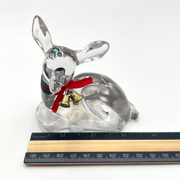 Fenton Vintage Deer Fawn Clear Art Glass Collectible Figurine Paperweight Decor - Picture 9 of 9
